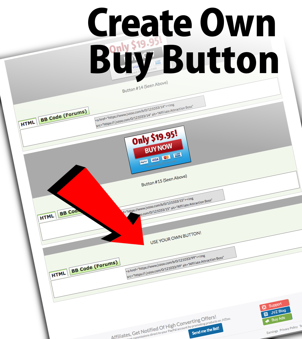 Create Your Own Buy Button On JVZoo