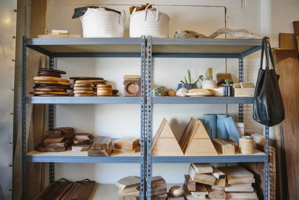 Shelves of niche physical goods
