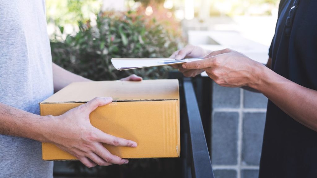 A customer receiving a repeat delivery